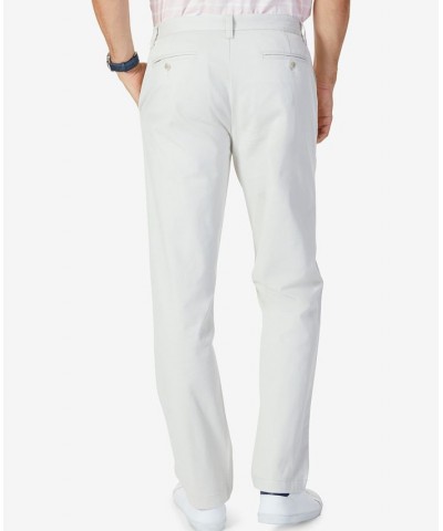 Men's Classic-Fit Stretch Solid Flat-Front Chino Deck Pants White $33.14 Pants