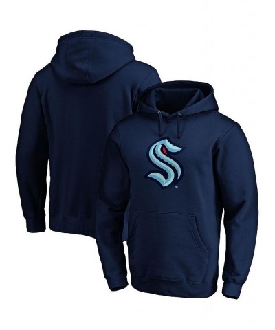 Men's Branded Deep Sea Blue Seattle Kraken Primary Logo Pullover Hoodie $29.00 Sweatshirt