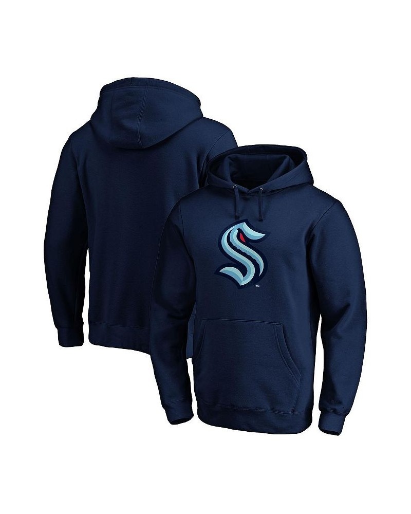 Men's Branded Deep Sea Blue Seattle Kraken Primary Logo Pullover Hoodie $29.00 Sweatshirt