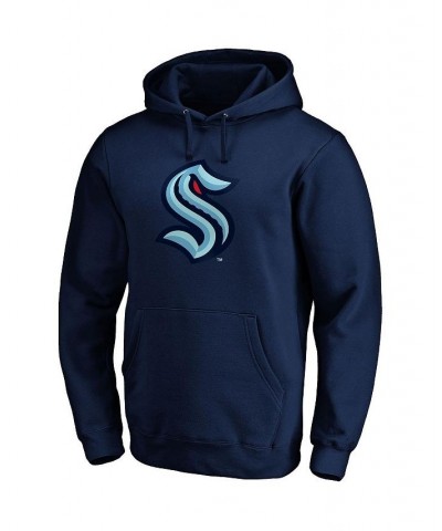 Men's Branded Deep Sea Blue Seattle Kraken Primary Logo Pullover Hoodie $29.00 Sweatshirt