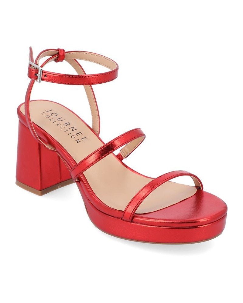 Women's Samilee Platform Sandals Red $50.99 Shoes