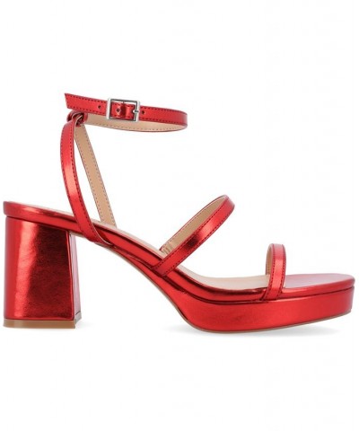 Women's Samilee Platform Sandals Red $50.99 Shoes