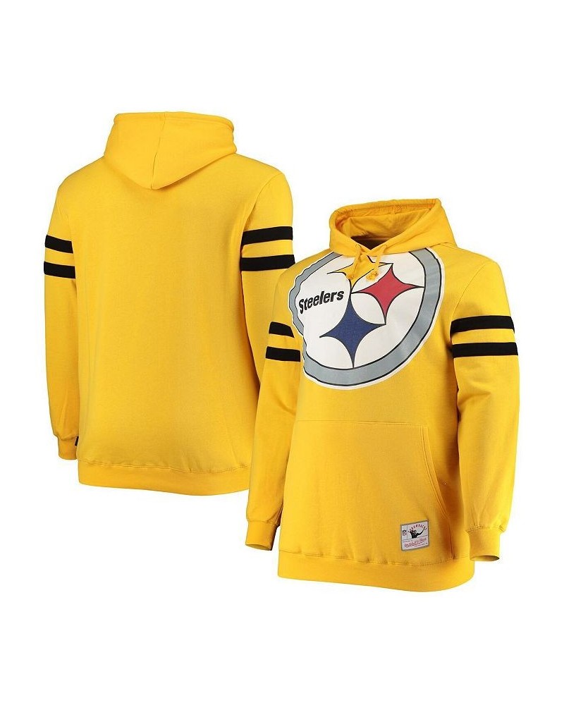 Men's Gold Pittsburgh Steelers Big and Tall Big Face Historic Logo Fleece Pullover Hoodie $41.80 Sweatshirt