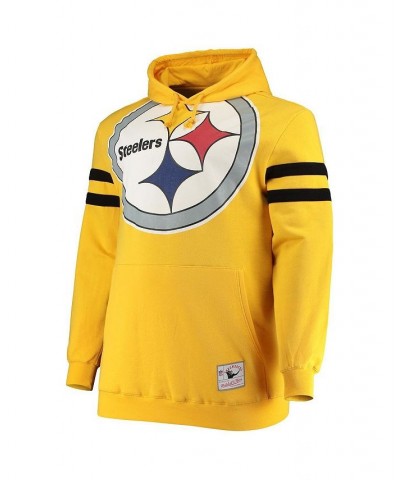 Men's Gold Pittsburgh Steelers Big and Tall Big Face Historic Logo Fleece Pullover Hoodie $41.80 Sweatshirt