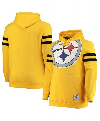 Men's Gold Pittsburgh Steelers Big and Tall Big Face Historic Logo Fleece Pullover Hoodie $41.80 Sweatshirt