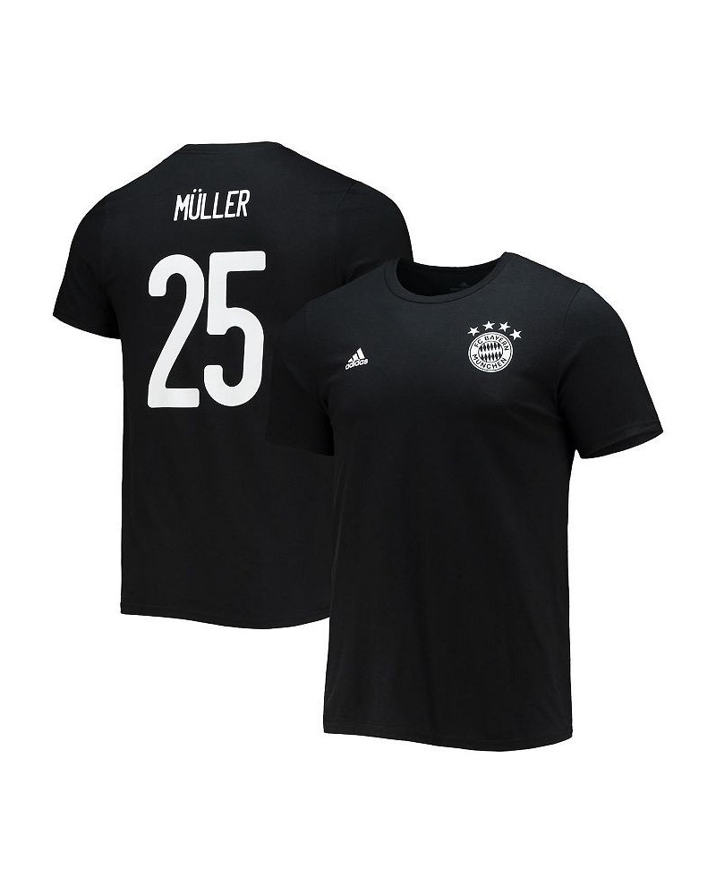 Men's Thomas Muller Black Bayern Munich Amplifier Name and Number T-shirt $18.89 T-Shirts