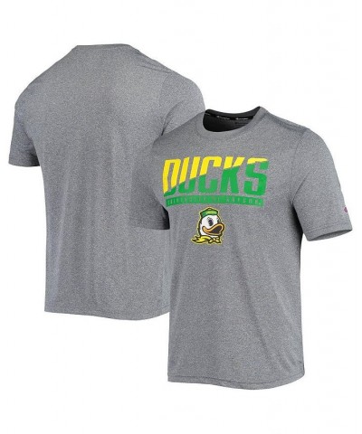 Men's Gray Oregon Ducks Wordmark Slash T-shirt $22.39 T-Shirts