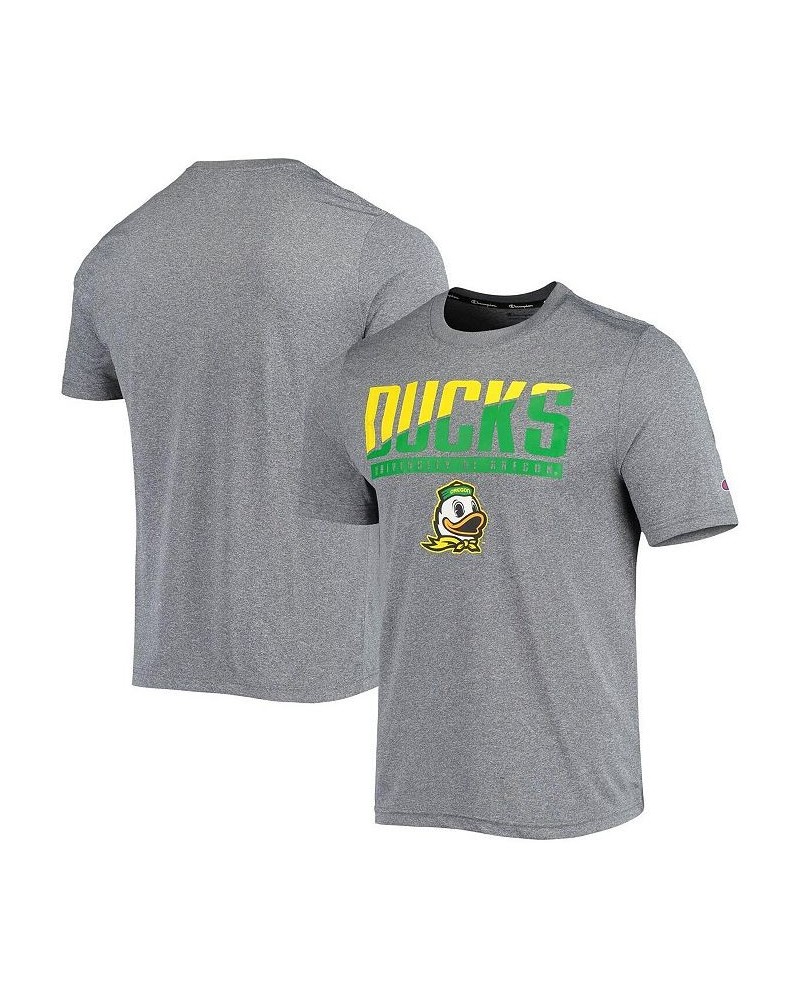 Men's Gray Oregon Ducks Wordmark Slash T-shirt $22.39 T-Shirts