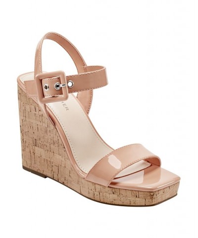 Women's Lukey Dress Wedge Sandals Orange $46.55 Shoes