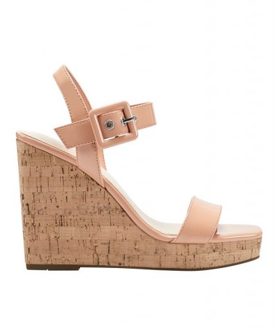 Women's Lukey Dress Wedge Sandals Orange $46.55 Shoes