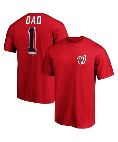 Men's Branded Red Washington Nationals Number One Dad Team T-shirt $21.83 T-Shirts