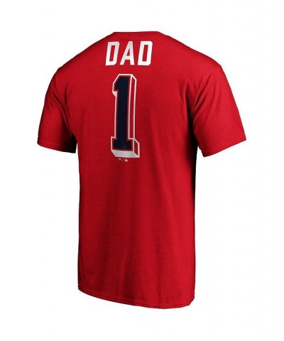 Men's Branded Red Washington Nationals Number One Dad Team T-shirt $21.83 T-Shirts