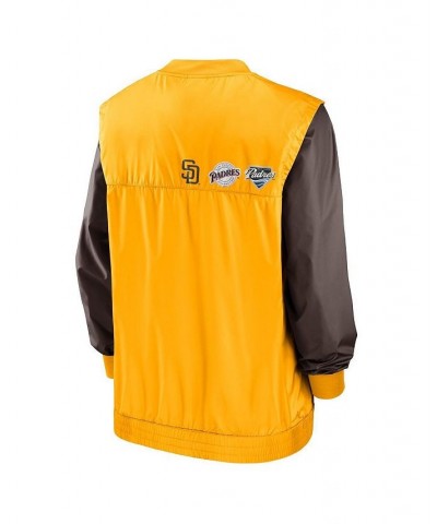 Men's White, Gold San Diego Padres Rewind Warmup V-Neck Pullover Jacket $38.50 Jackets