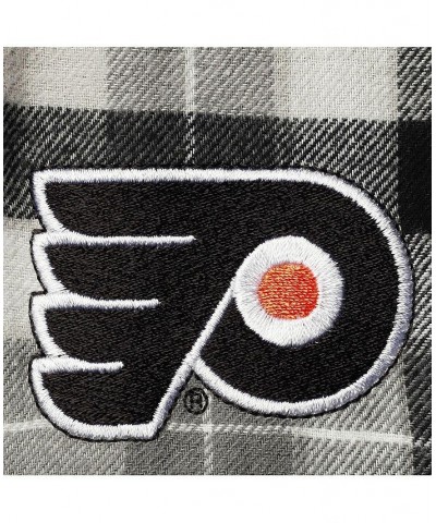 Men's Black and Gray Philadelphia Flyers Ease Plaid Button-Up Long Sleeve Shirt $30.24 Shirts