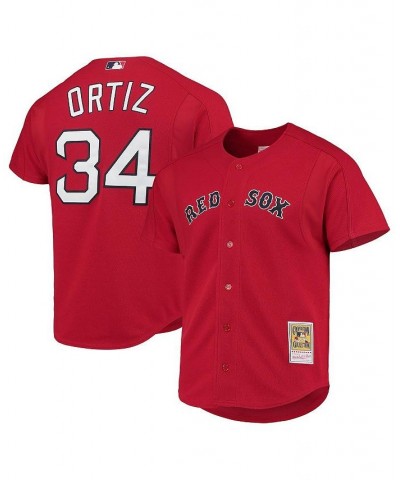 Men's David Ortiz Red Boston Red Sox Cooperstown Collection Mesh Batting Practice Jersey $44.80 Jersey