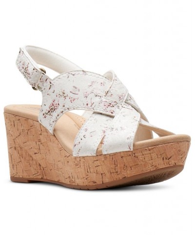 Women's Rose Erin Woven-Strap Wedge Sandals Pink $42.51 Shoes