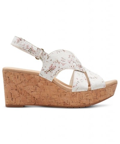 Women's Rose Erin Woven-Strap Wedge Sandals Pink $42.51 Shoes