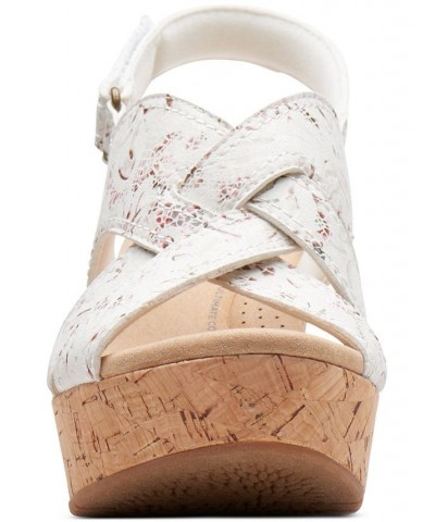 Women's Rose Erin Woven-Strap Wedge Sandals Pink $42.51 Shoes