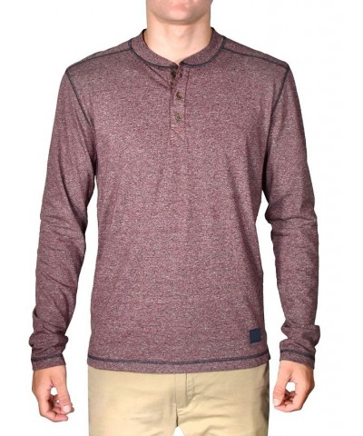 Men's Long-Sleeve Mock Twist Henley Shirt Red $30.00 Shirts