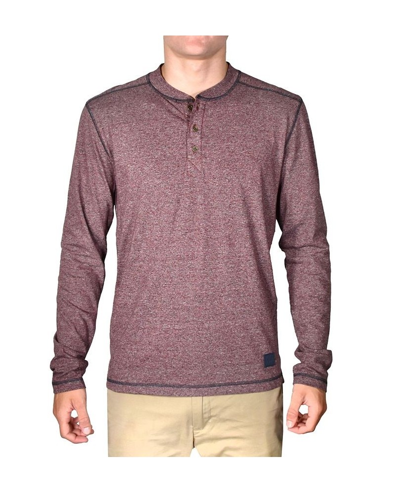 Men's Long-Sleeve Mock Twist Henley Shirt Red $30.00 Shirts