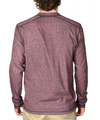 Men's Long-Sleeve Mock Twist Henley Shirt Red $30.00 Shirts