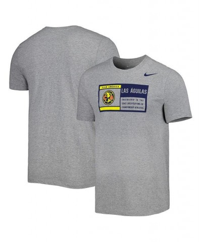 Men's Heather Gray Club America Jock Tag Performance T-shirt $22.39 T-Shirts