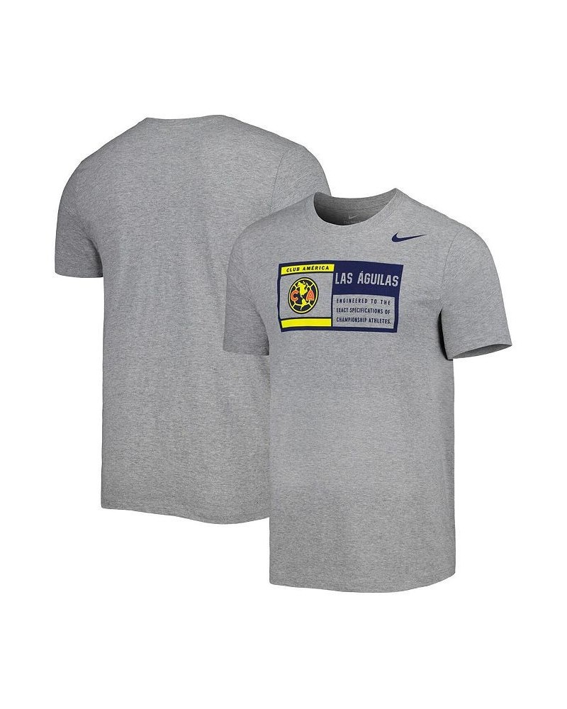 Men's Heather Gray Club America Jock Tag Performance T-shirt $22.39 T-Shirts