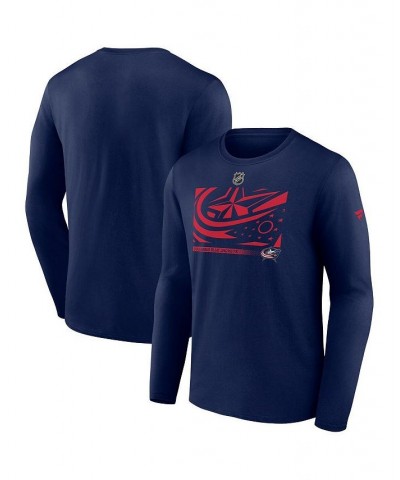 Men's Branded Navy Columbus Blue Jackets Authentic Pro Core Collection Secondary Long Sleeve T-shirt $18.45 T-Shirts