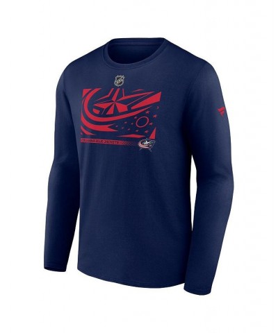 Men's Branded Navy Columbus Blue Jackets Authentic Pro Core Collection Secondary Long Sleeve T-shirt $18.45 T-Shirts