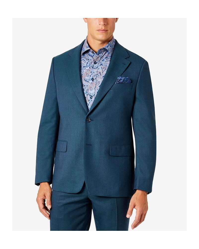 Men's Classic-Fit Wool Suit Separate Jacket Green $64.80 Suits