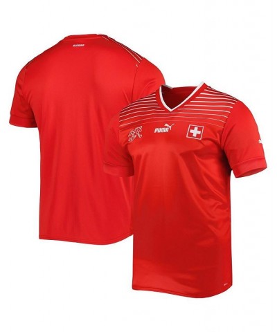 Men's Red Switzerland National Team 2022/23 Home Replica Jersey $50.99 Jersey