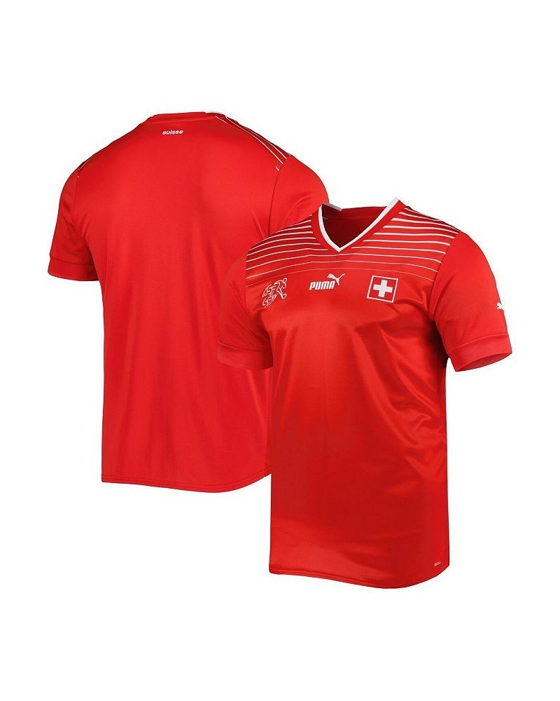 Men's Red Switzerland National Team 2022/23 Home Replica Jersey $50.99 Jersey