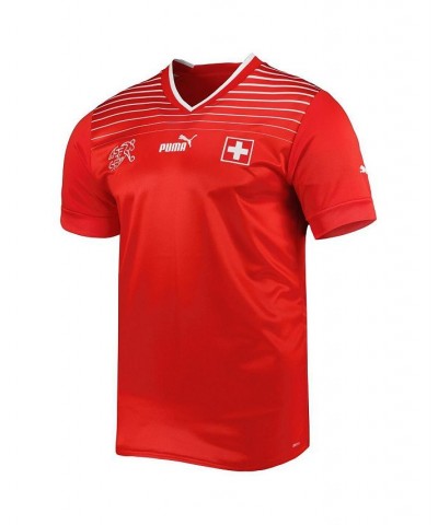 Men's Red Switzerland National Team 2022/23 Home Replica Jersey $50.99 Jersey