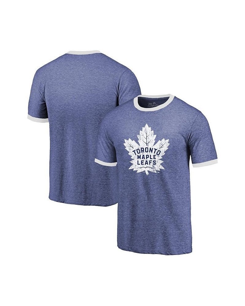 Men's Threads Heathered Blue Toronto Maple Leafs Ringer Contrast Tri-Blend T-shirt $24.98 T-Shirts