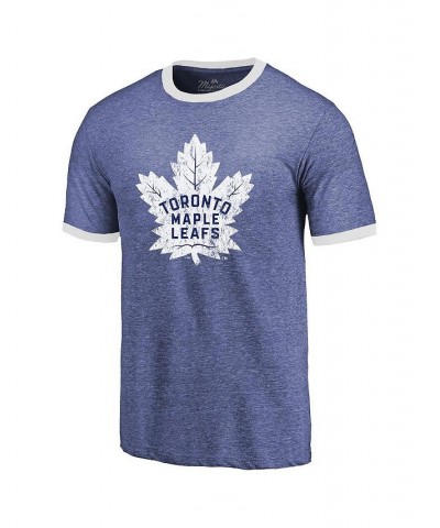 Men's Threads Heathered Blue Toronto Maple Leafs Ringer Contrast Tri-Blend T-shirt $24.98 T-Shirts