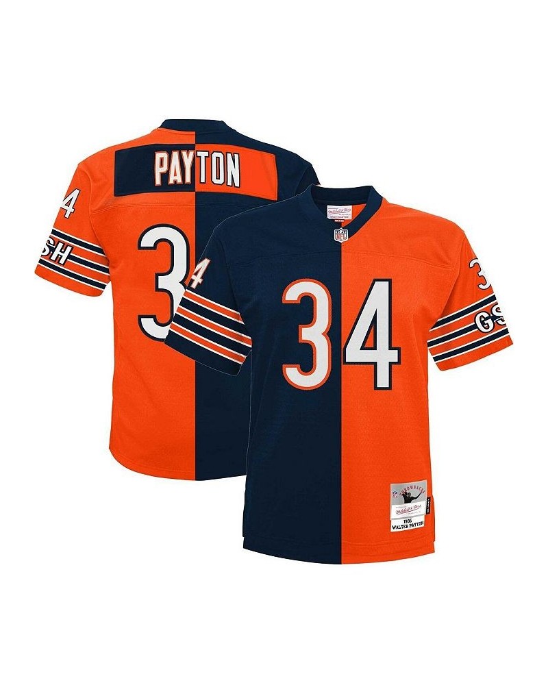 Men's Walter Payton Navy and Orange Chicago Bears Big and Tall Split Legacy Retired Player Replica Jersey $90.00 Jersey