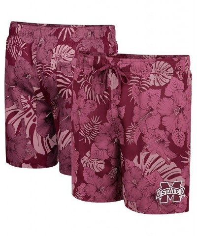 Men's Maroon Mississippi State Bulldogs The Dude Swim Shorts $28.60 Swimsuits