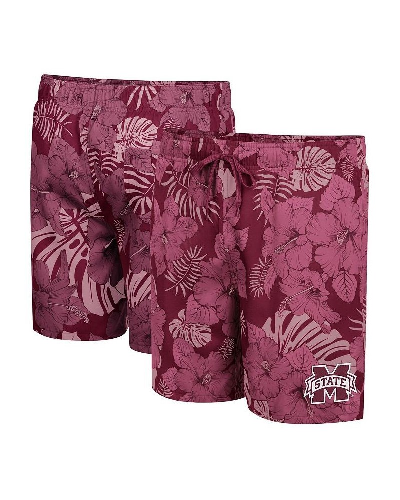 Men's Maroon Mississippi State Bulldogs The Dude Swim Shorts $28.60 Swimsuits