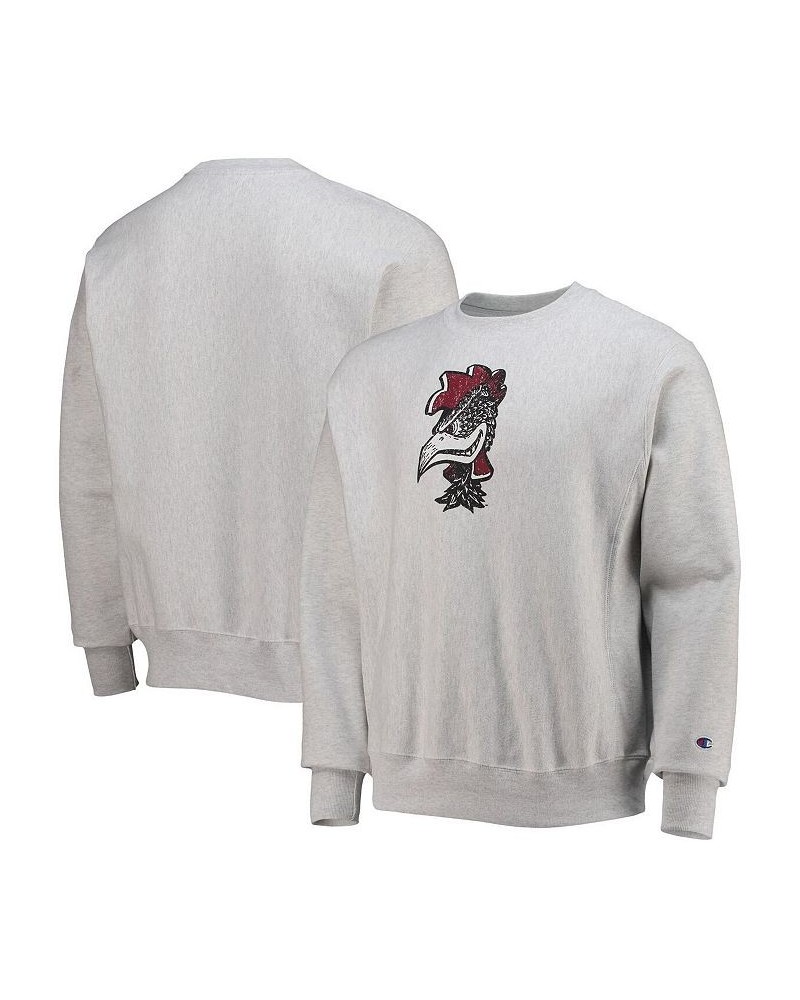 Men's Heathered Gray South Carolina Gamecocks Vault Logo Reverse Weave Pullover Sweatshirt $45.04 Sweatshirt