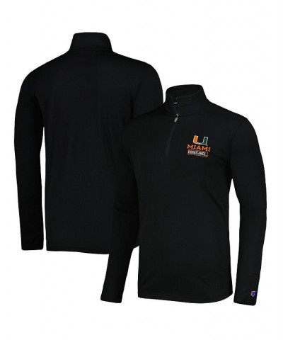 Men's Black Miami Hurricanes Textured Quarter-Zip Jacket $30.75 Jackets