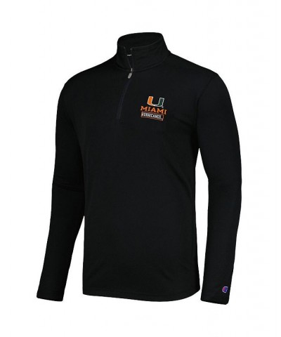 Men's Black Miami Hurricanes Textured Quarter-Zip Jacket $30.75 Jackets