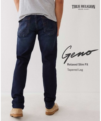 Men's Geno Slim Fit 3D Whickering Stretch Jeans Blue $51.11 Jeans