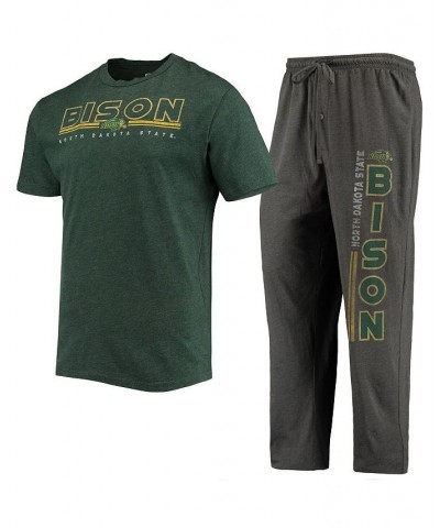 Men's Heathered Charcoal, Green NDSU Bison Meter T-shirt and Pants Sleep Set $30.80 Pajama