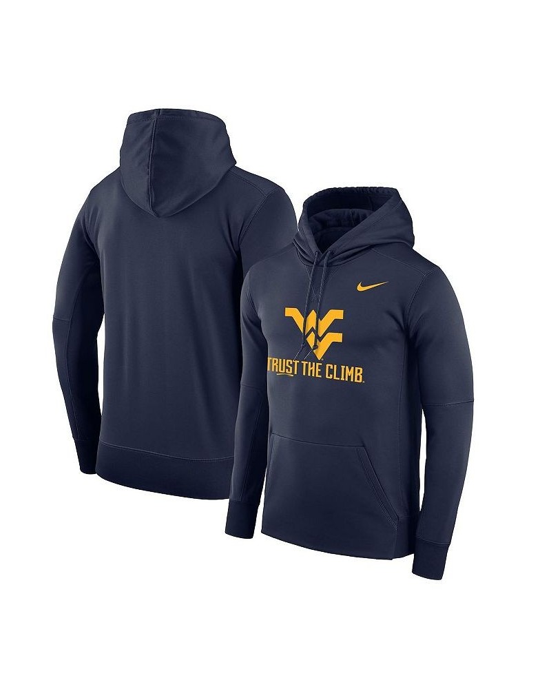 Men's Navy West Virginia Mountaineers Trust the Climb Performance Pullover Hoodie $33.60 Sweatshirt