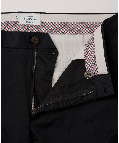 Men's Slim-Fit Stretch Five-Pocket Branded Chino Pants Black $42.57 Pants