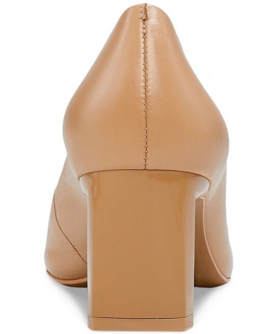 Women's Tritellia Slip-On Block-Heel Pumps Tan/Beige $40.69 Shoes