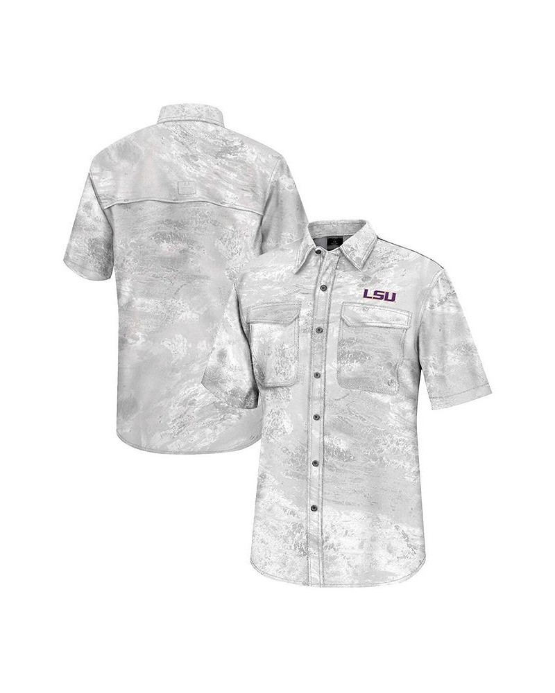 Men's White LSU Tigers Realtree Aspect Charter Full-Button Fishing Shirt $40.49 Shirts