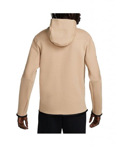 Men's Tan Barcelona Tech Fleece Windrunner Full-Zip Hoodie $56.00 Sweatshirt