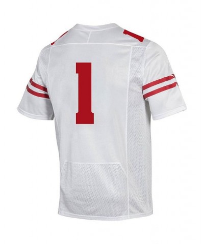 Men's 1 White Wisconsin Badgers Premier Football Jersey $65.00 Jersey