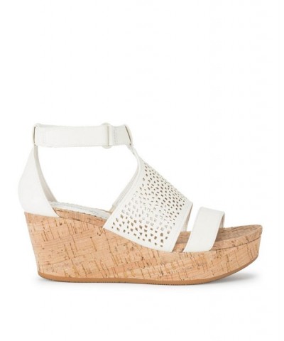 Women's Raisie Wedge Sandal Ivory/Cream $38.27 Shoes